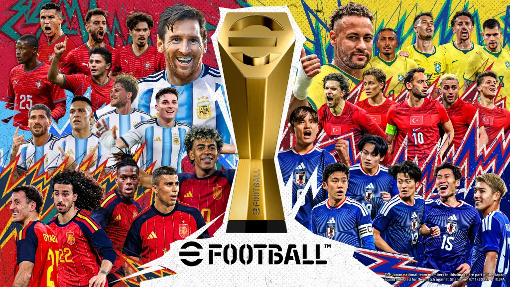 《eFootball》借势2026年FIFA世界杯实现收入环比暴涨51.9%的游戏宣传画面