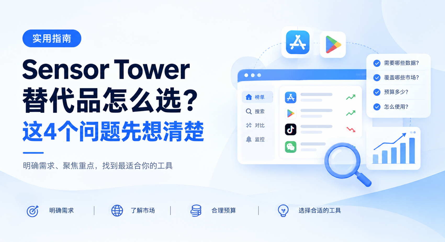 Sensor Tower 替代品怎么选？这4个问题先想清楚