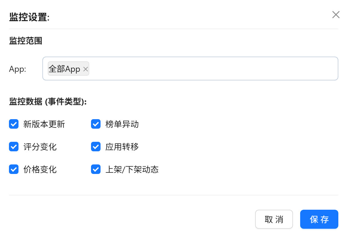 监控设置界面