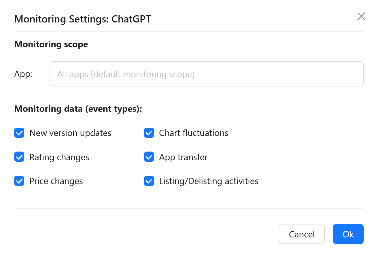 Monitoring Settings Interface
