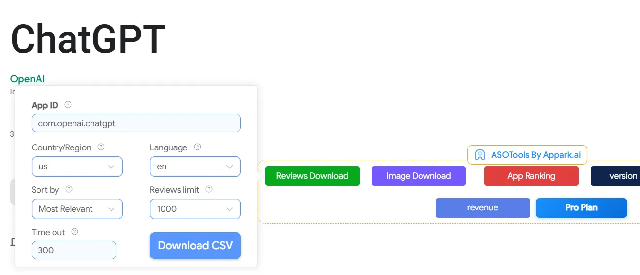 Appark ASO Tools Reviews Download Feature