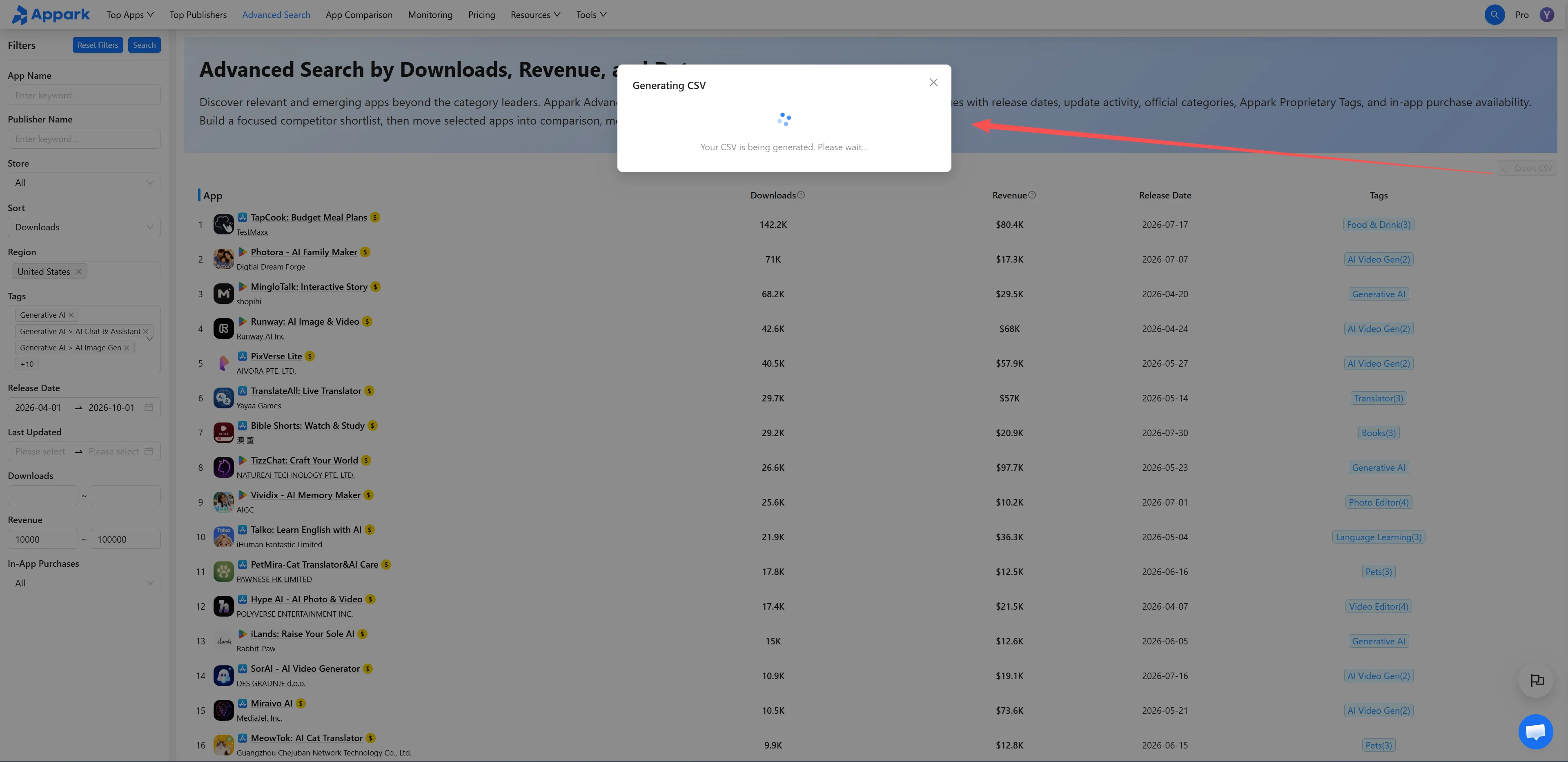 Review and export results