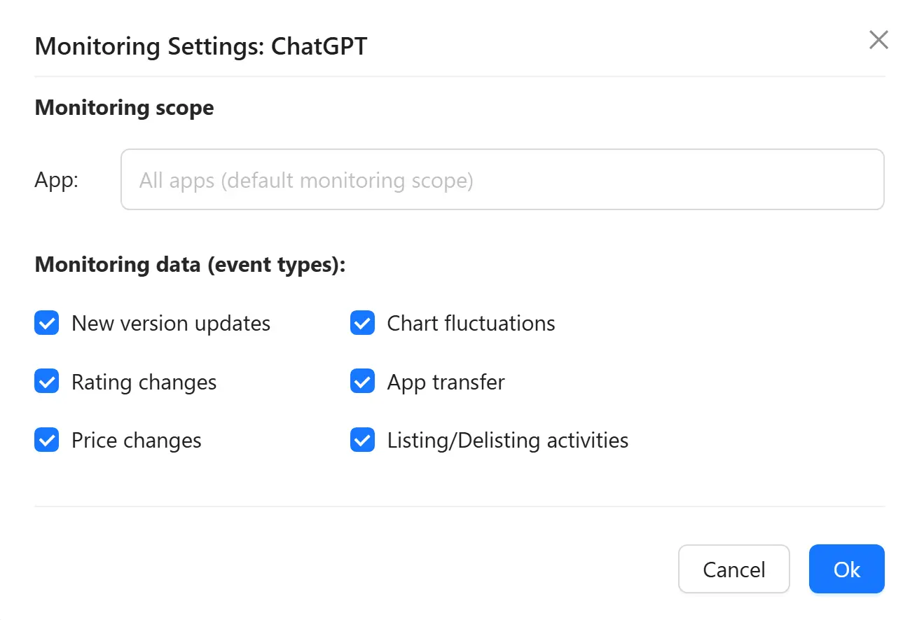 Monitoring Settings Interface